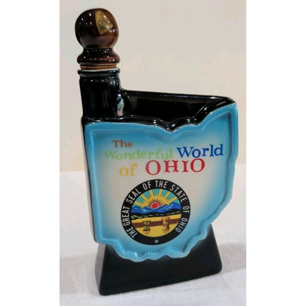 Rare Vintage 1966 Jim Beam  The Wonderful World Of Ohio Decanter Empty